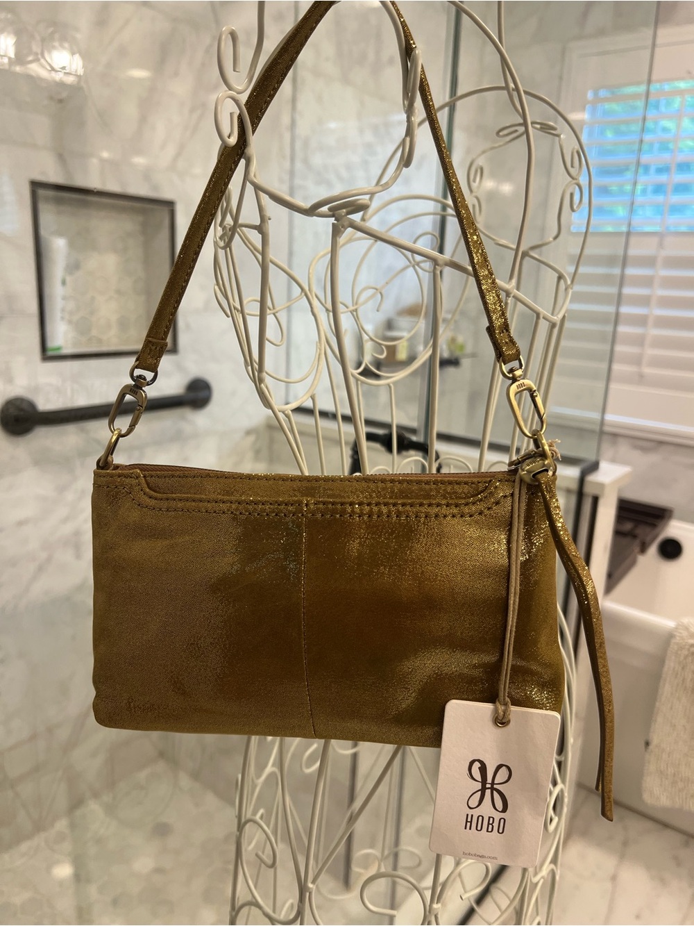 HOBO Metallic Gold Wristlet Clutch.  NWT